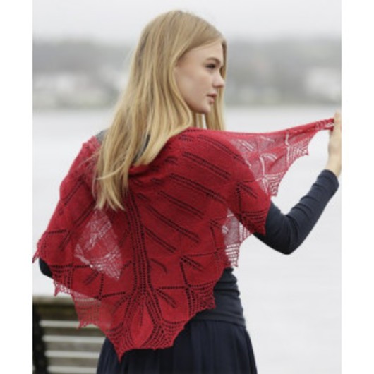 Autumn Leaf by DROPS Design - Sjal Stick-mönster 140x70 cm