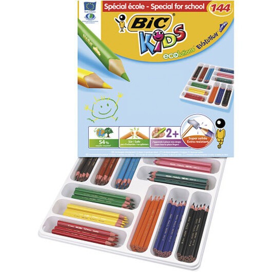 BIC Eco evolution färgpenna, blyertspenna 5 mm, Ass. färger, 12 st / 1 frp.