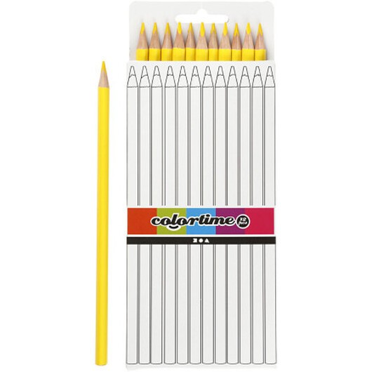 Colortime Färgblyerts, L: 17 cm, kärna 3 mm, gul, 12 st./ 1 förp.