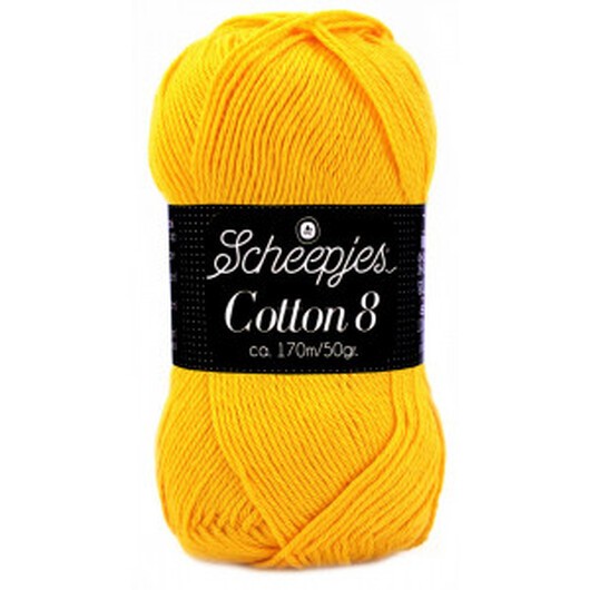 Scheepjes Cotton 8 Garn Unicolor 714 Mörk Gul