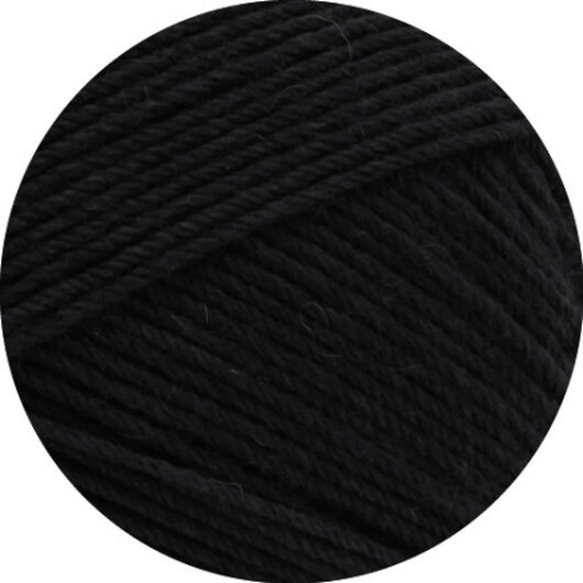 Lana Grossa Meilenweit 100 Merino Extrafine Uni Garn 2402 Svart