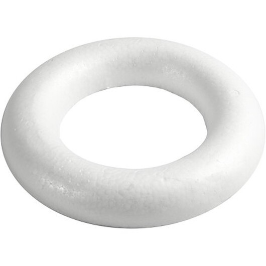 Ring med platt baksida, diam. 25 cm, tjocklek 30 mm, vit, 1 st.