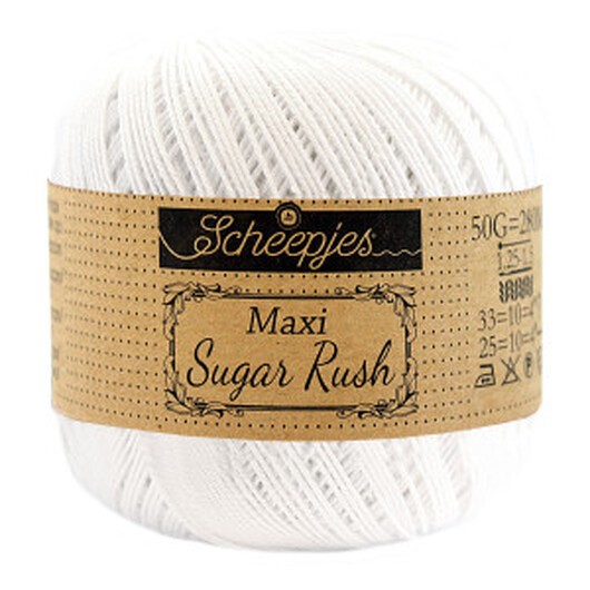 Scheepjes Maxi Sugar Rush Garn Unicolor 106 Snow White