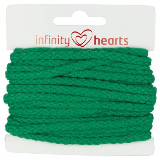 Infinity HeartsAnoraksnöre Bomull rund 5mm 720 Ljus Grön - 5m