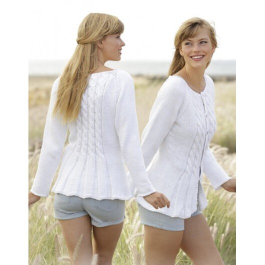 Romantic Twist by DROPS Design - Jacka med flätor Stick-opskrift strl. S - XXXL