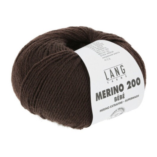 Lang Yarns Merino 200 Bebe Garn 368 Mörk Brun