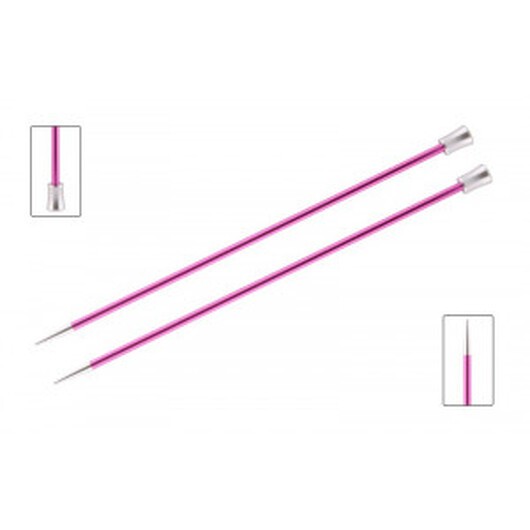 KnitPro Zing Stickor / Jumperstickor Aluminium 35cm 10,00mm / 13.8in US15 Ruby