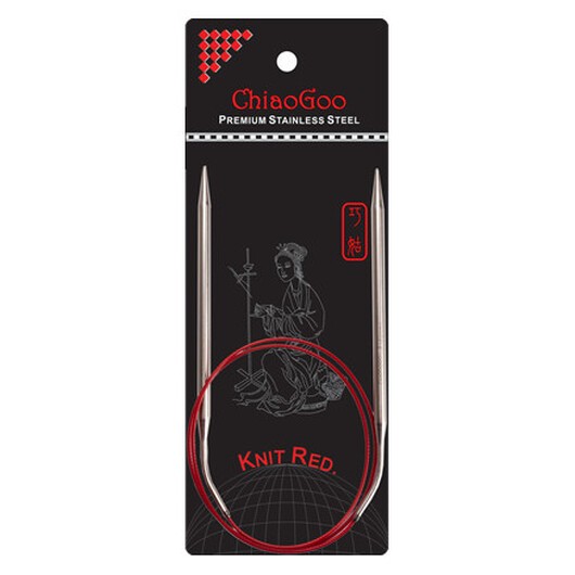 ChiaoGoo Knit Red Rundstickor Rostfritt Kirurgiskt Stål 80 cm 4 mm