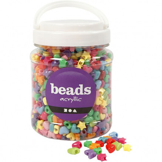 Figurmix, dia. 10 mm, hålstl. 3,5 mm, 700 ml, assorterade färger, 400 g, ca 1530 st