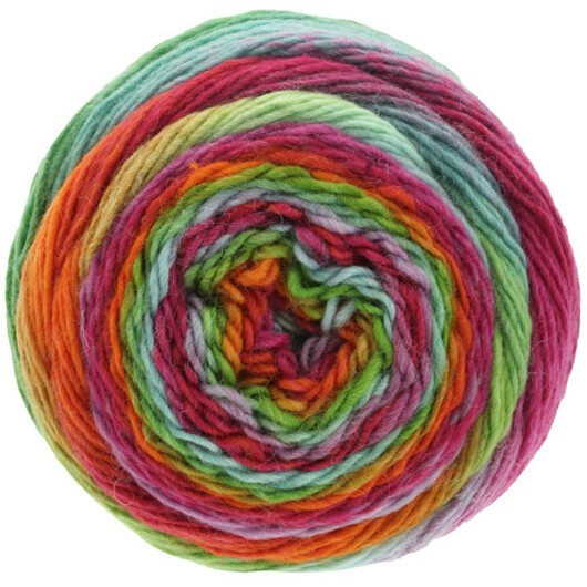 Lana Grossa Garn Mix 100 färger 8004 Grön/Turkos/Fuchsia/Rosa/Grey-Purple