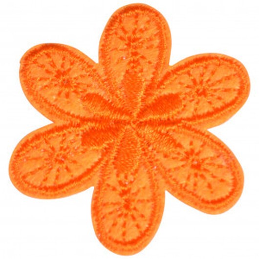 Strykmärke Blomma Orange 4,5x4cm