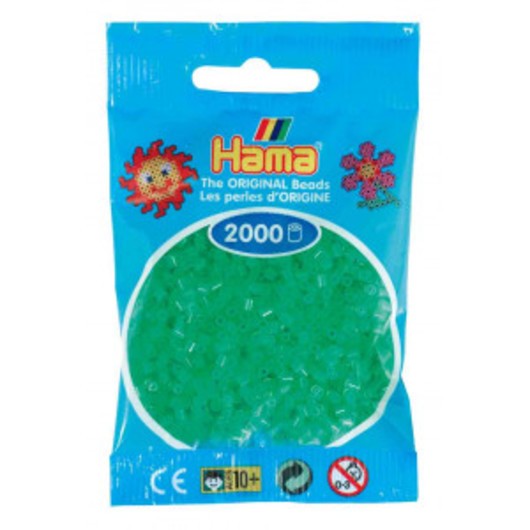 Hama Mini Pärlor 501-37 Neon Grön - 2000 st