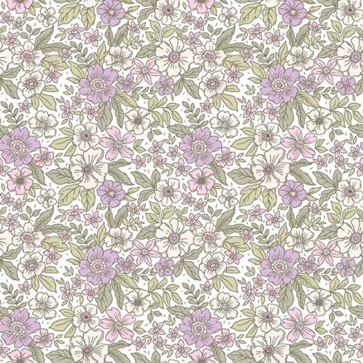 Poplin m/blommor 145cm 43 Grön - 50cm