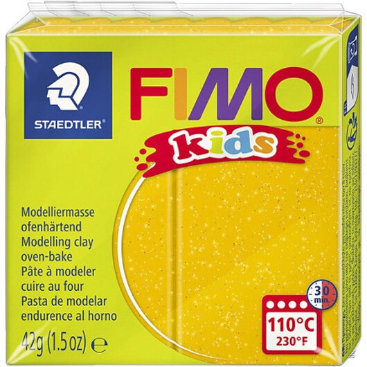 FIMOÂ® Kids Clay, glitter, guld, 42 g/ 1 förp.