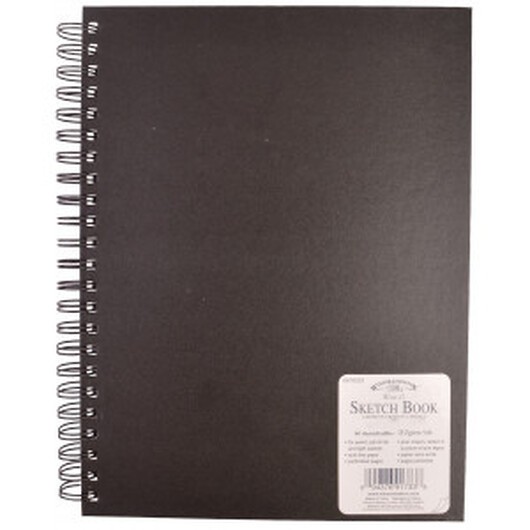 Skissbok Svart A5 Spiralrygg - 80 sidor