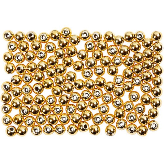 Vaxpärlor, diam. 2,7 mm, hålstorlek 0,7 mm, guld, 150 st / 1 frp.