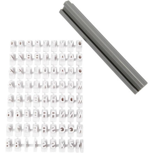 Stämpelsats, bokstäver, siffror, H: 6 mm, vit, 1 sats