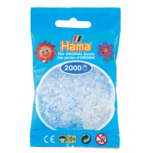 Hama Mini Pärlor 501-19 Klar - 2000 st.