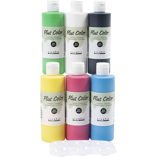 Plus Color Hobbyfärg, primärfärger, 6x250 ml/ 1 förp.