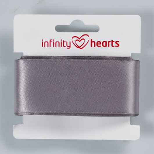 Infinity Hearts Satin Ribbon Dubbelsidigt 38mm 12 Silver - 5m