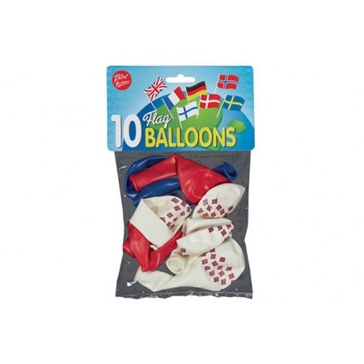 Bini Balloons Balloner Norsk flagga Ø26cm - 10 st