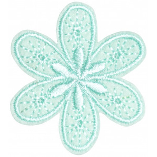 Strykmärke Blomma Turkos 4,5x4cm