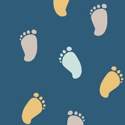 Bomullsjersey Print Tyg 150cm 004 Fötter - 50cm