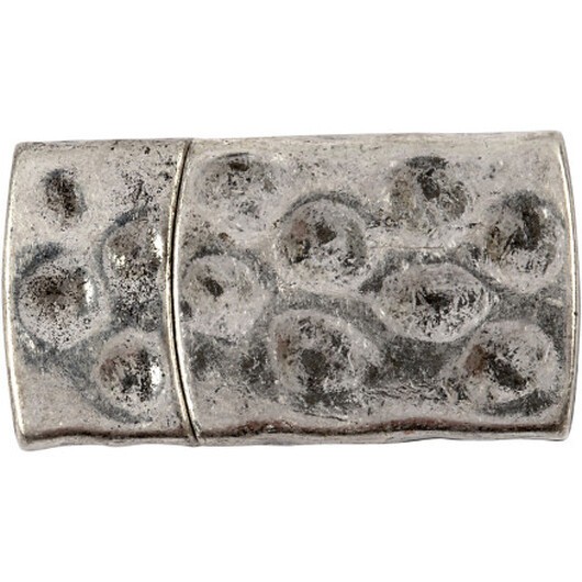 Magnetlås, storlek 7x29 mm, hålstorlek 3x10 mm, antiksilver, 1 st.