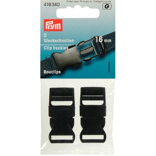 Prym Klickspänne/Sticklås Plast Svart 16mm - 1 st