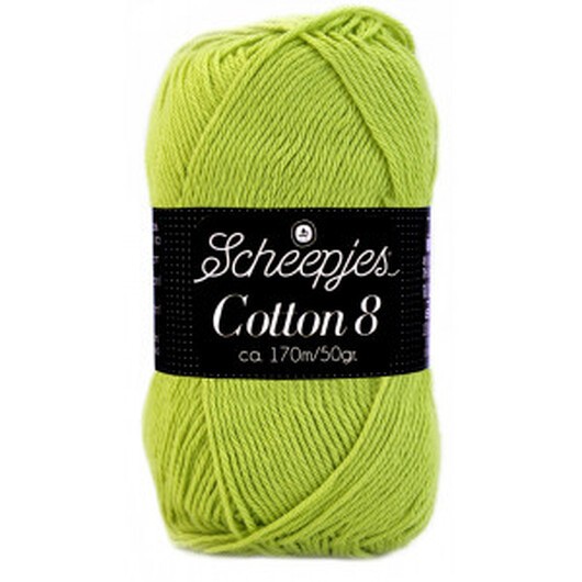 Scheepjes Cotton 8 Garn Unicolor 642 Ljus Oliv