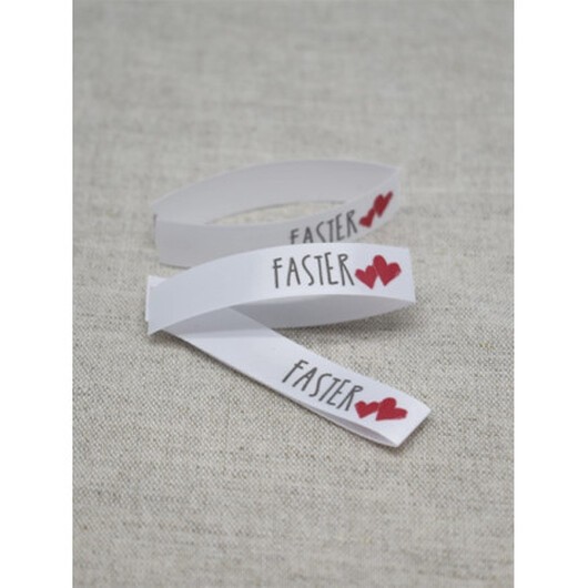 Etikett Faster White - 5 st.