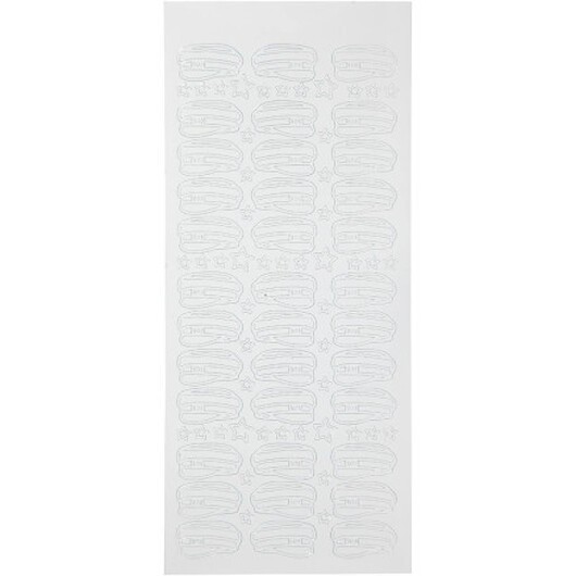 Stickers, studentmössor, ark 10x23 cm, vit, 1 ark
