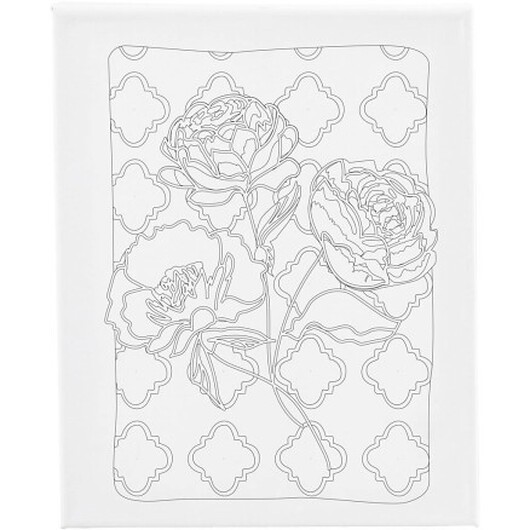 Canvas / Målarduk med tryck, Rosor, D: 1,6 cm, storlek 24x30 cm, 360 g, 1 st.