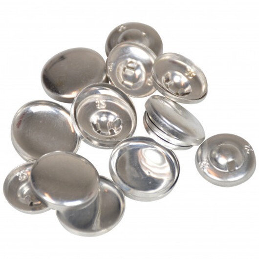Infinity Hearts DIY Tygknappar/Ãverdragsknappar Runda Aluminium Silver 20 mm - 10 par