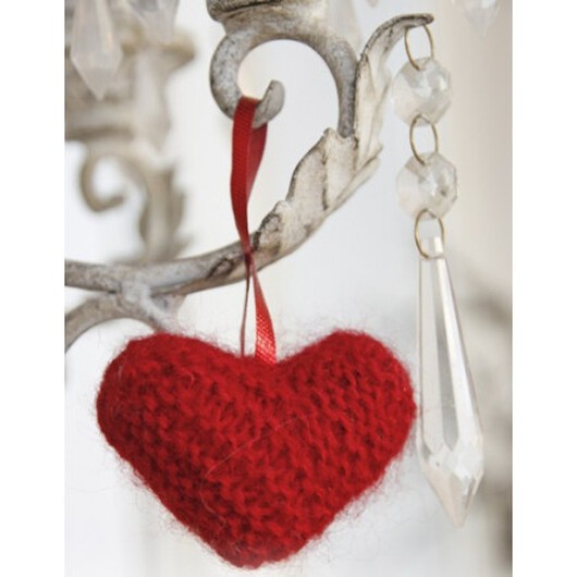 Sweet heart by DROPS Design - Julhjärta Julpynt Stickbeskrivning 5 cm