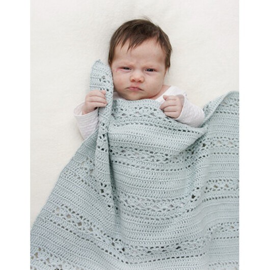 Sleepy Times by DROPS Design - Baby Filt Virkmönster 65x81 cm