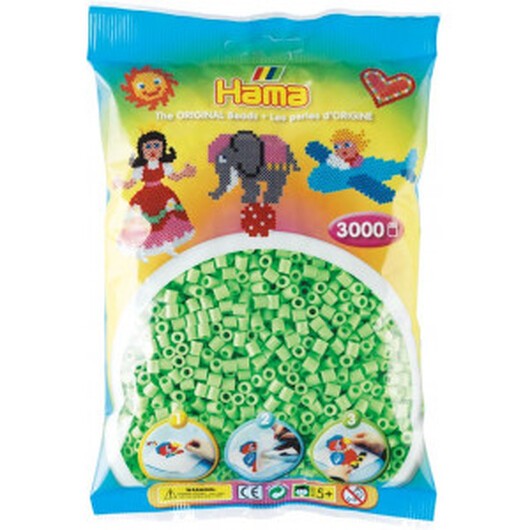 Hama Midi Pärlor 201-47 Pastell Grön - 3000 st.