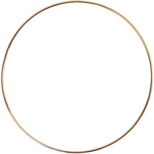 Metallring, diam. 20 cm, tjocklek 3 mm, guld, 1 st.