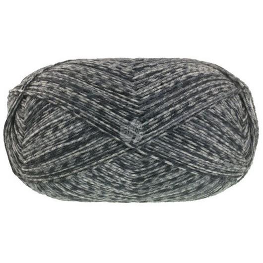 Lana Grossa Meilenweit 100 Denim Mix Garn 4662 Mörk grå