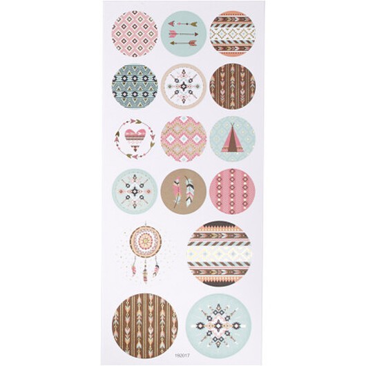 Stickers, indianer, ark 10x23 cm, 1 ark