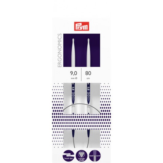 Prym Ergonomics Rundstickor Plast 80cm 9,00mm / 31.5in US13
