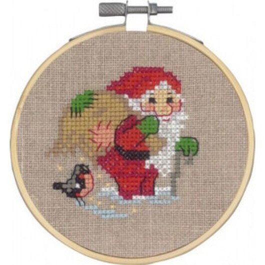 Permin Broderikit Nisse julklappssäck Ø10cm