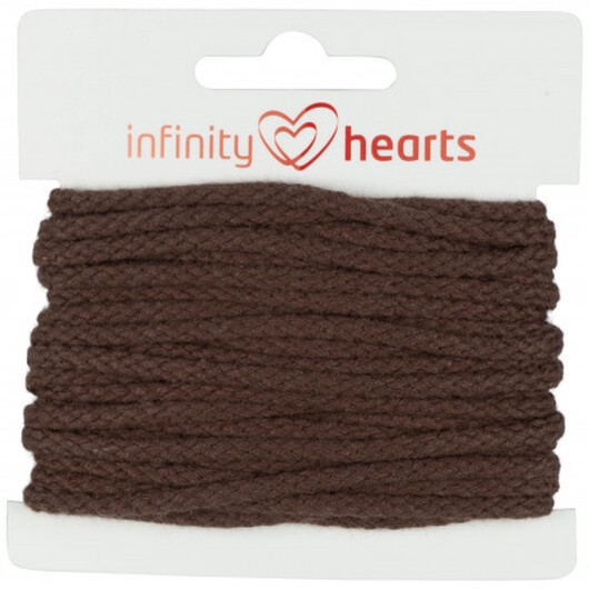 Infinity Hearts Anoraksnöre Bomull rund 3mm 880 Mörk Brun - 5m