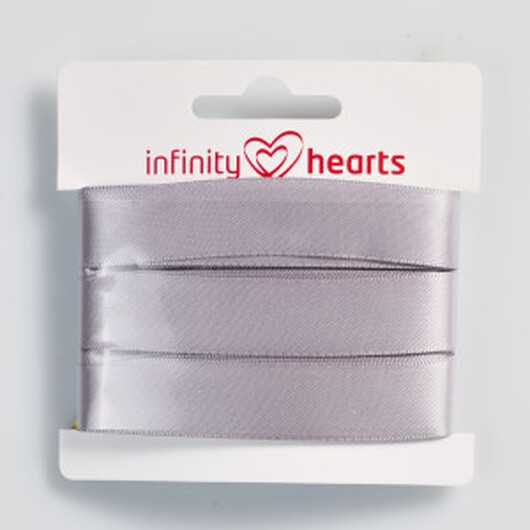 Infinity Hearts Satinband Dubbelsidigt 15mm 12 Silver - 5m