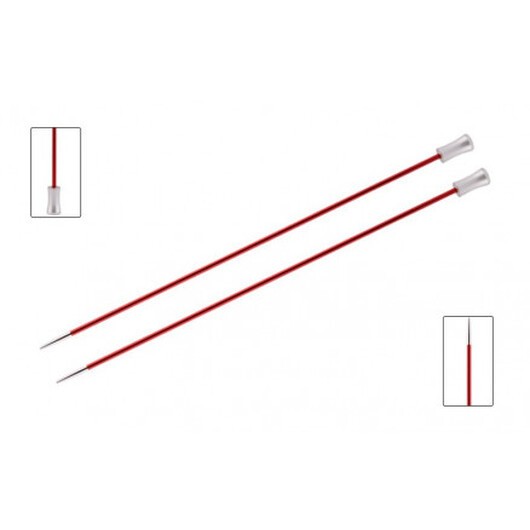 KnitPro Zing Stickor / Jumperstickor Aluminium 30cm 9,00mm / 11.8in US13 Garnet