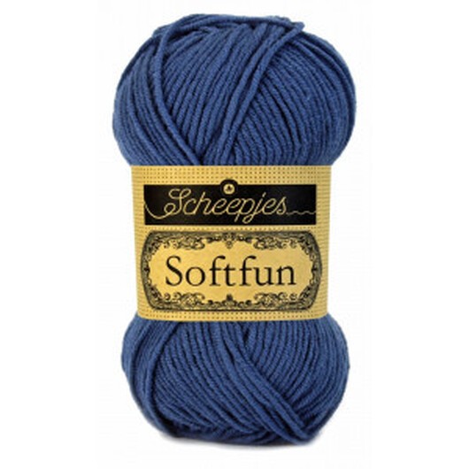 Scheepjes Softfun Garn Unicolor 2489 Mörk Blågrå