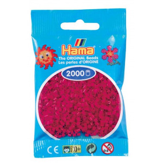 Hama Mini Pärlor 501-29 Vinröd - 2000 st.