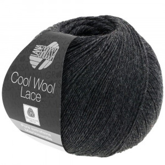 Lana Grossa Cool Wool Lace Garn 25 Antracitgrå