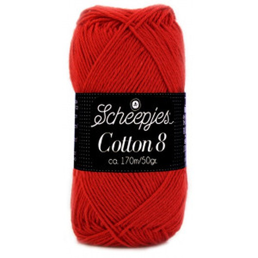 Scheepjes Cotton 8 Garn Unicolor 510 Röd