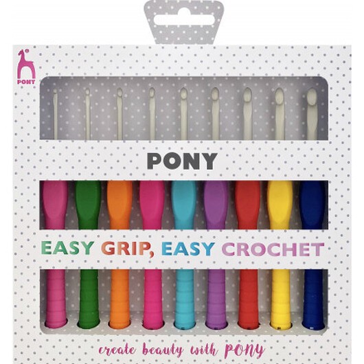 Pony Easy Grip Virknålset 2-6mm - 9 storlekar